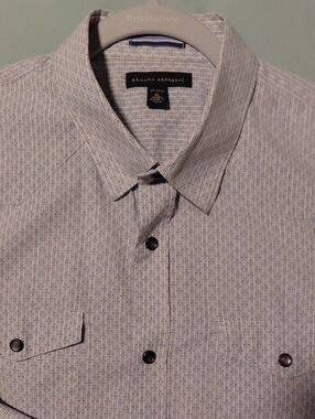 Banana Republic Men's Light Blue Micro-Pattern Button-Down Shirt